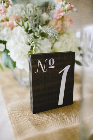 Wood Block Table Numbers