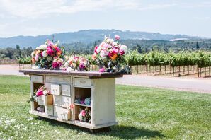 Antique Dresser Reception Decor