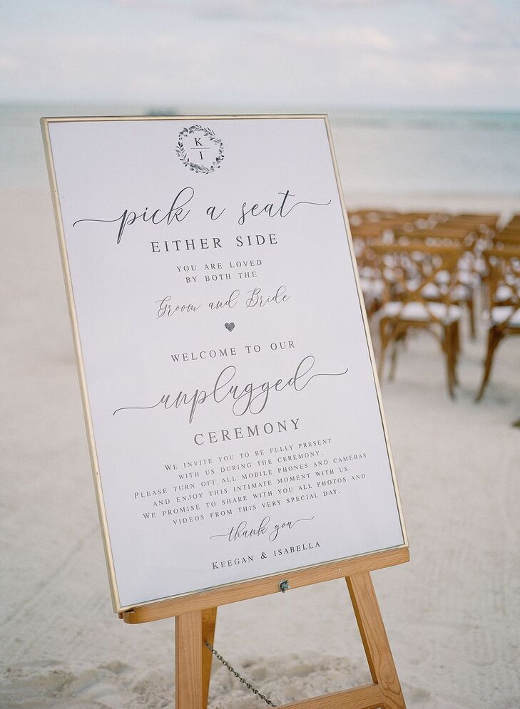 Unplugged Wedding Welcome Sign