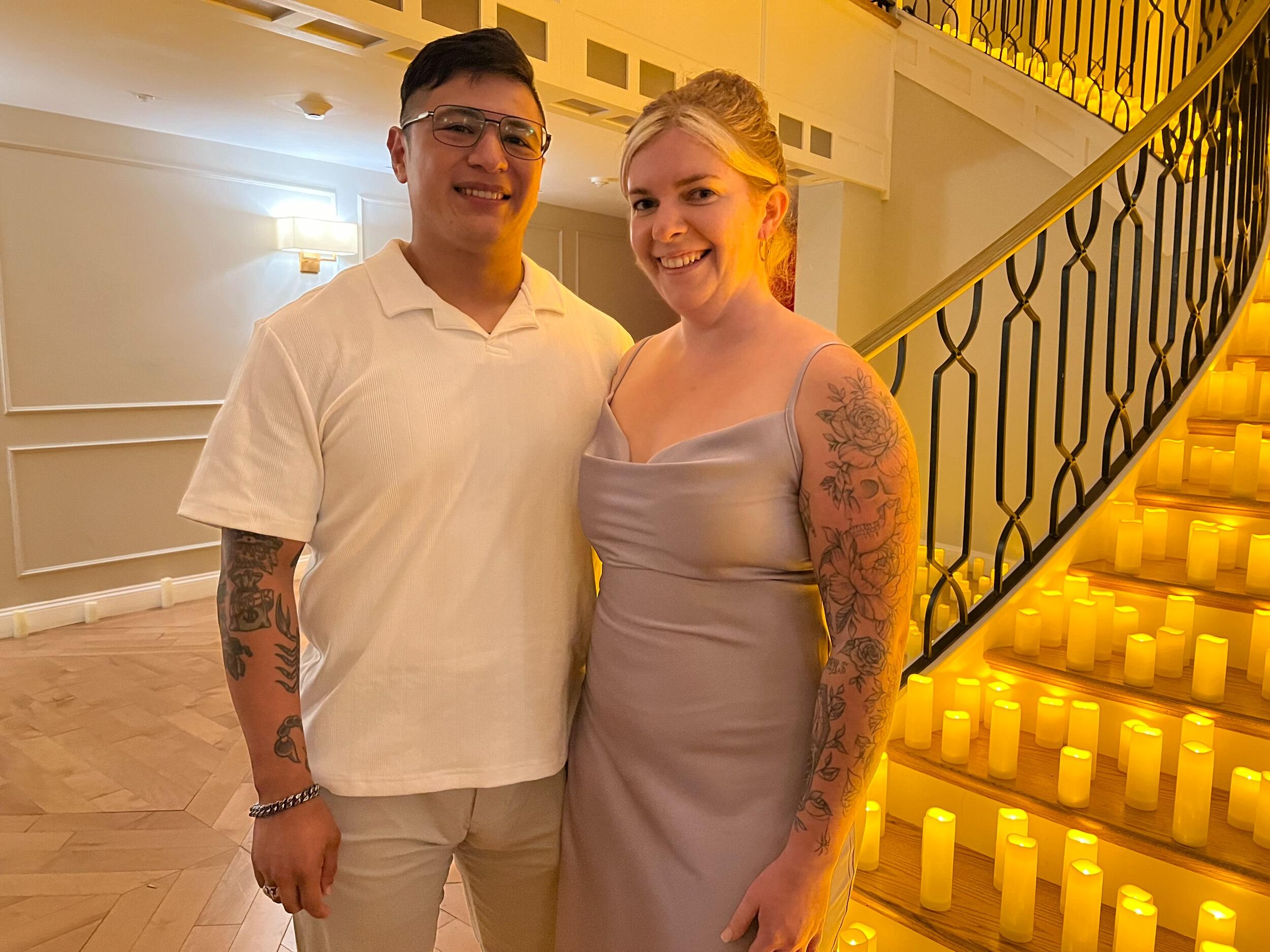 Our first "fancy" date. Tristan made Luis buy a "nice" shirt. We went to see an orchestra cover of pop music.