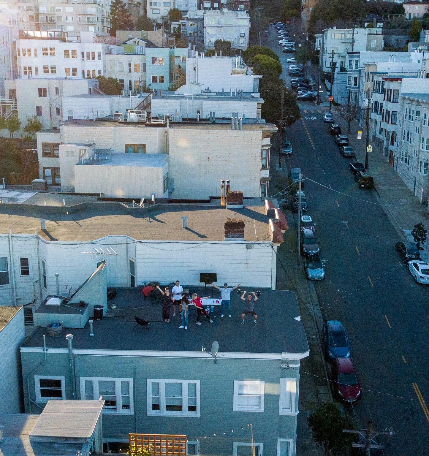 We moved into our first apartment together on Lombard Street, just blocks from the iconic curvy street, and quickly made it feel like home. Between rooftop NFL Sundays with friends, Mario Party nights, and the occasional pool floatie making its way upstairs, it became one of our favorite chapters.