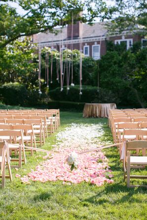 Pink Ombre Flower Petal Aisle Runner