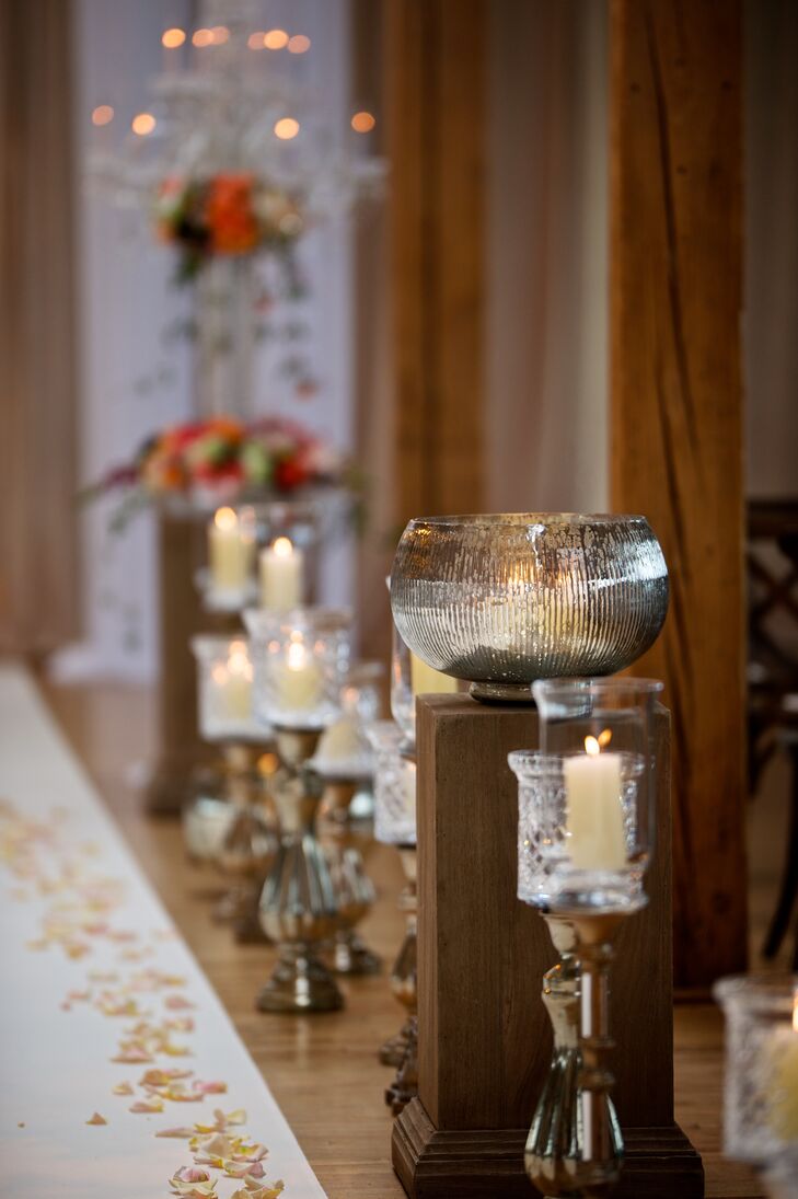 Mercury Vases and Candelabra Aisle Decor