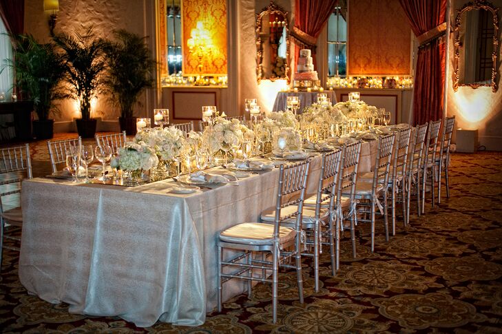 Silver Chiavari Chairs and Ivory Tablescape