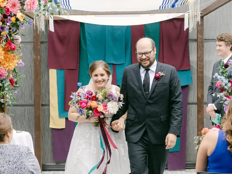 Jewel Toned Fall Wedding Ceremony Decoration Idea