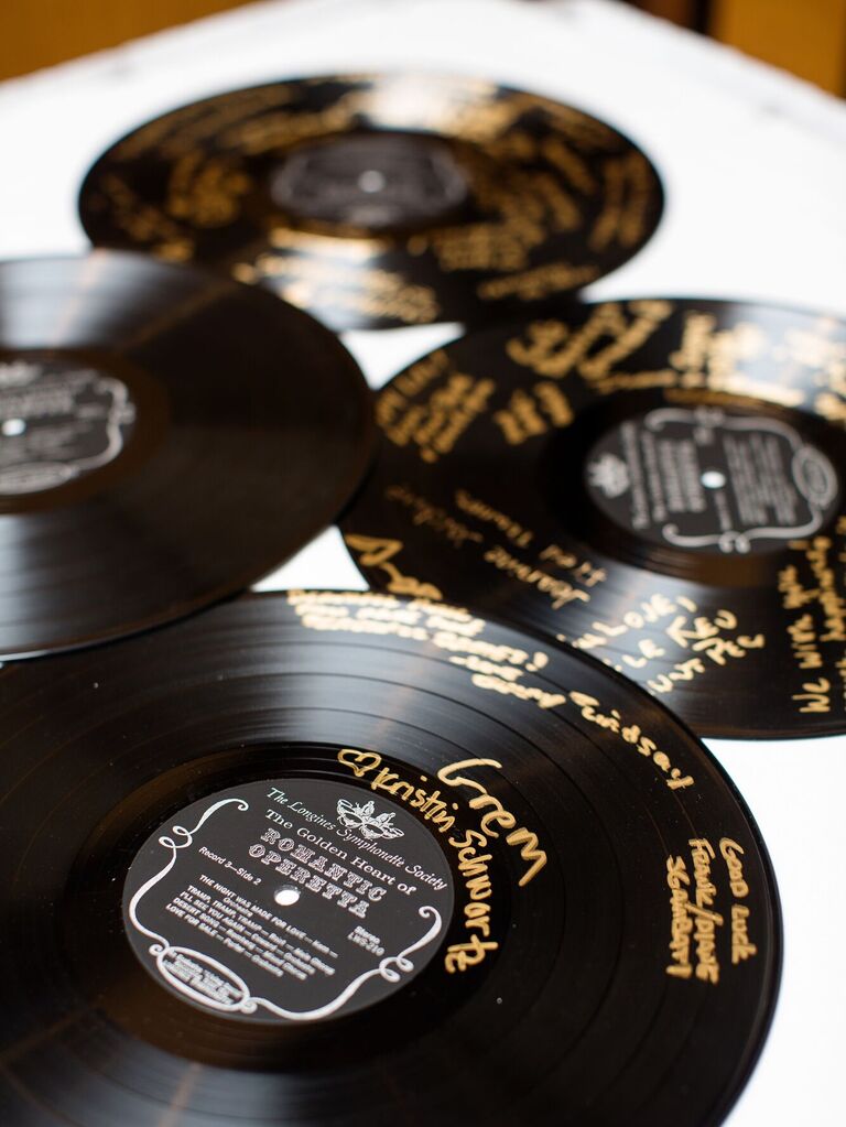 Music record wedding guestbooks.