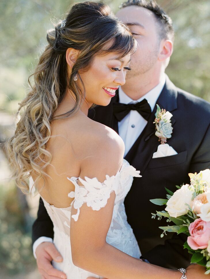 Bride and Groom Sharing Embrace at Wedding in Scottsdale, Arizona