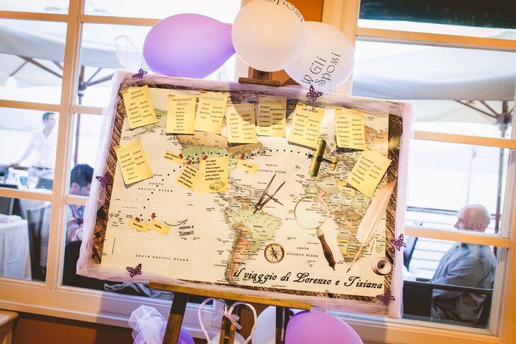 Vintage Map Escort Cards in Lucca, Italy