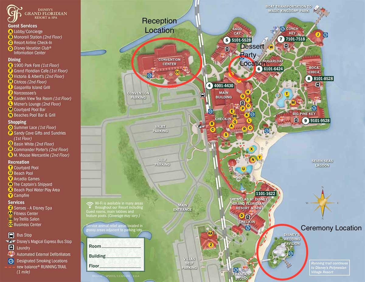 Picture of Directions from a Disney Owned and Operated On-Site Resort to the Ceremony