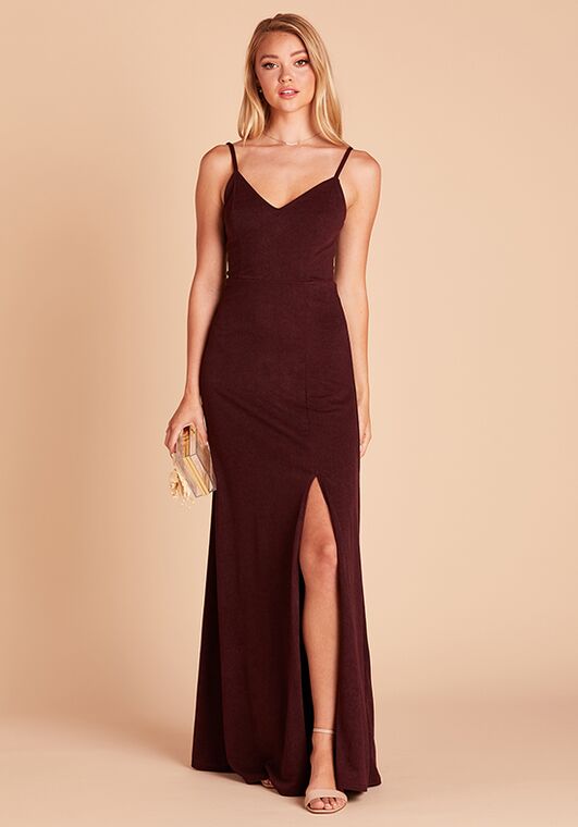 Birdy Grey Jay Crepe Dress in Cabernet V-Neck Bridesmaid Dress - 2