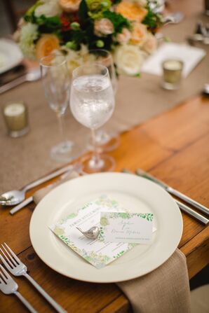 Green Garden-Inspired Stationery with Bird Detail
