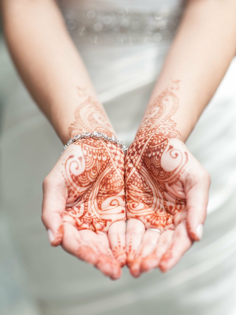 Bridal henna hand tattoos