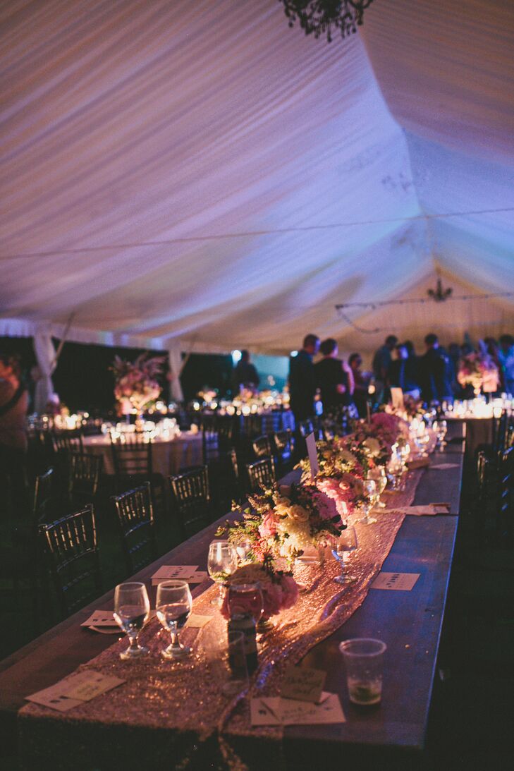Guests also enjoyed the lounge area surrounding the large circular bar. After dinner many guests took a break from the dance floor. The bistro lights added a romantic feel to the area.