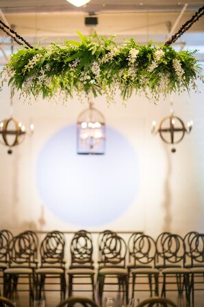 Greenery and White Flower Chandelier