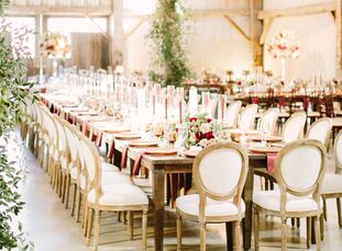 High school sweethearts Jessica and TJ set out to throw a romantic winter wedding, which for them meant candles and flowers galore, velvet linens and 