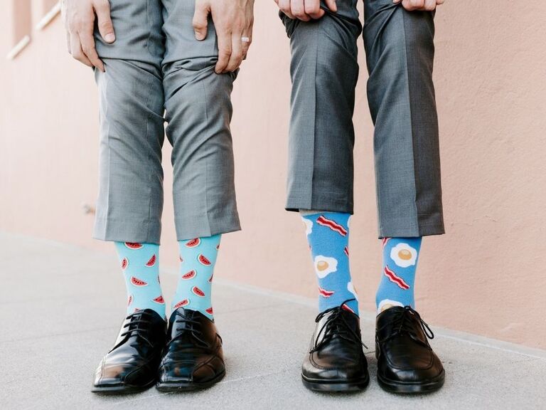 blue patterned socks