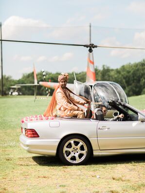 Indian Wedding Ceremony, Grand Helicopter Entrance