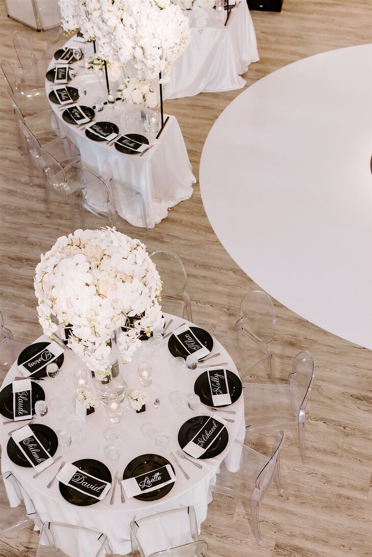 Glam Black-and-White Wedding Reception Decor