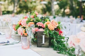 Classic Wooden Slab Table Number