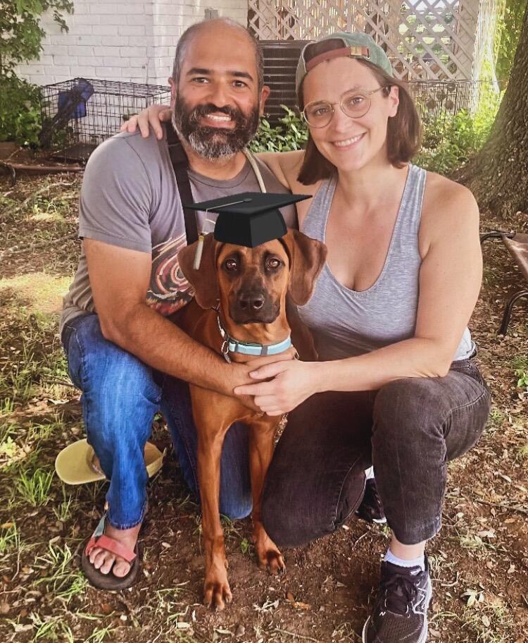 They welcomed River Rose to their family (a very smart girl, with multiple puppy-school degrees)