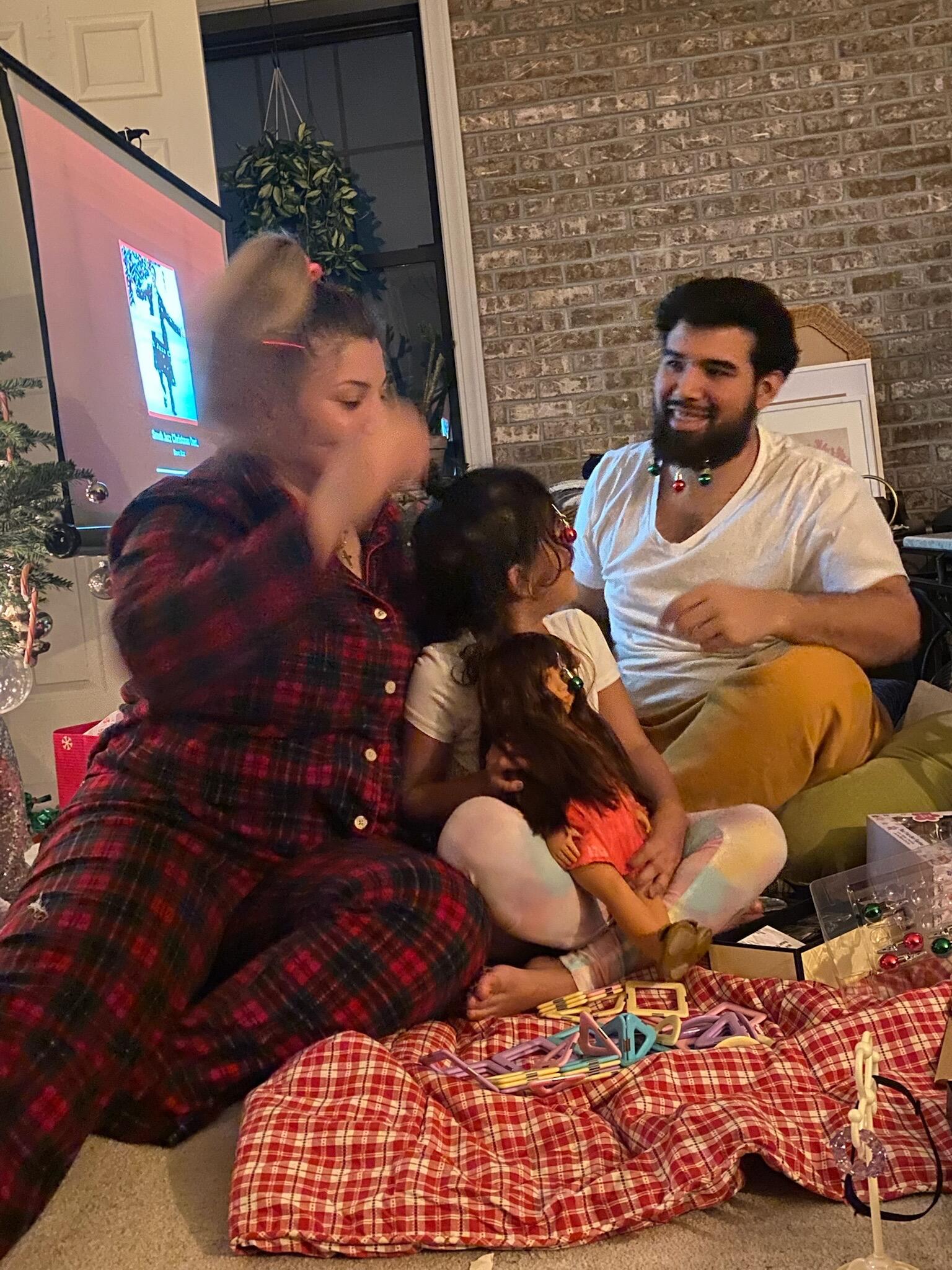 By Christmas, they moved in together. 
