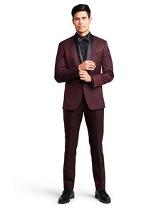 Stitch & Tie Burgundy Camden Tuxedo Red Tuxedo