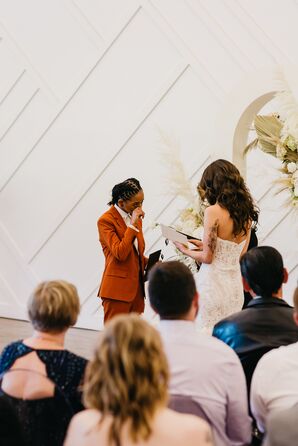 Bride Crying During Wedding Ceremony Vow Exchange