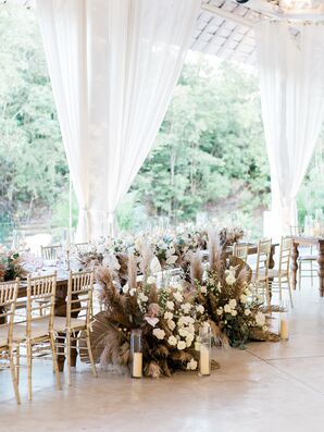 Farm Table and Gold Chiavari Chairs at Banyan Tree Mayakoba in Mexico