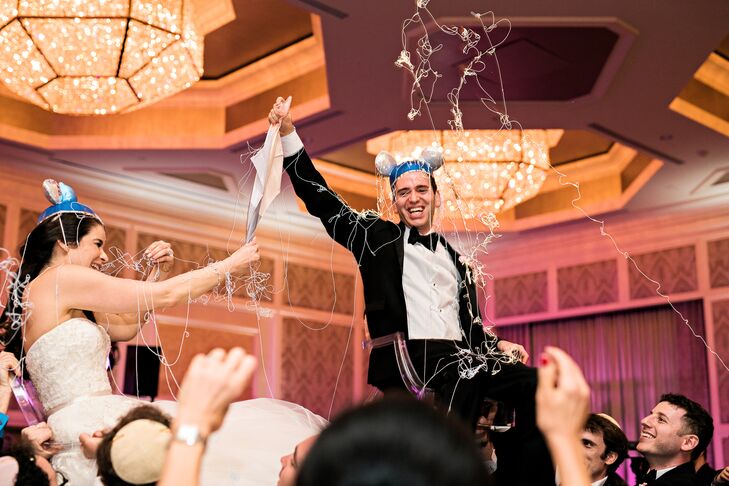 Hora with Mickey Mouse–Embossed Yarmulkes