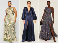 Three formal wedding guest dresses