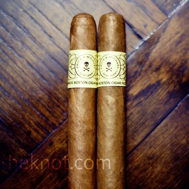 Hand-rolled cigars and matches, wrapped with vintage skull and crossbone labels, were set out on the patio after dinner.