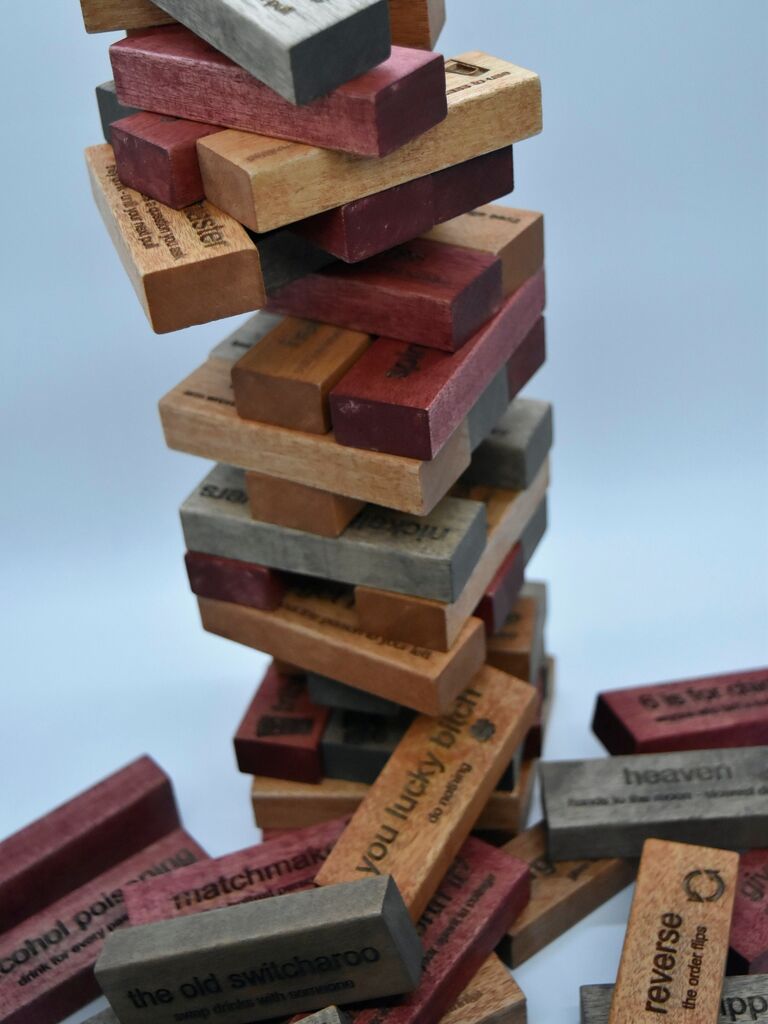 Custom bachelorette Jenga game idea from Etsy.