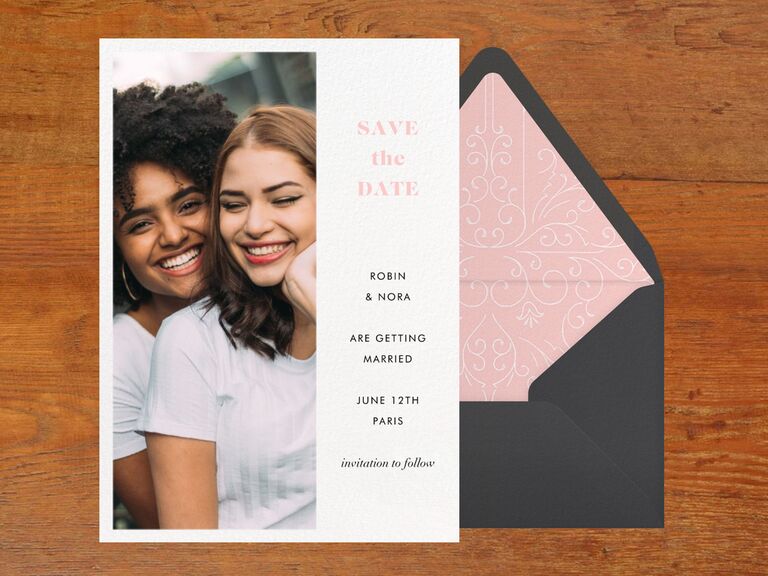 Digital save-the-date template with envelope animation