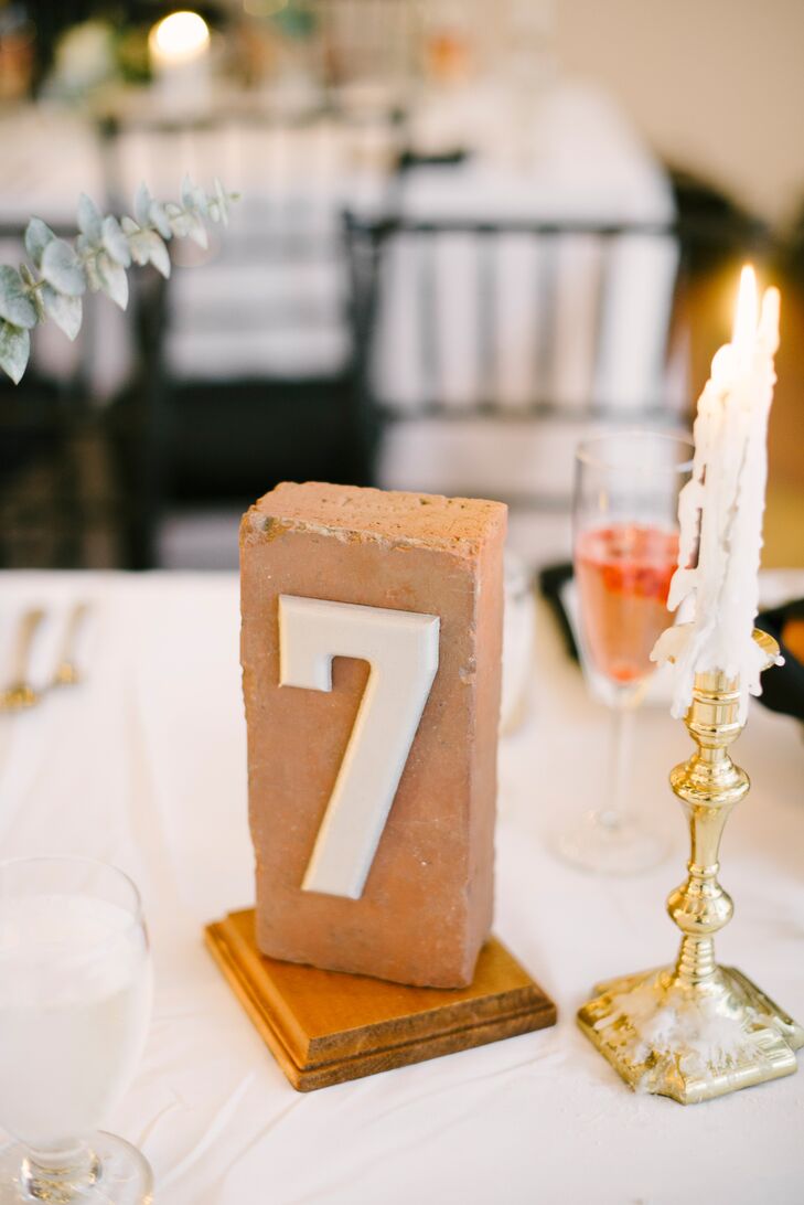 DIY Brick Table Numbers