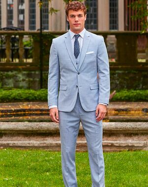 BLACKTIE SHARKSKIN Oxford Blue Wedding Suit Blue Tuxedo