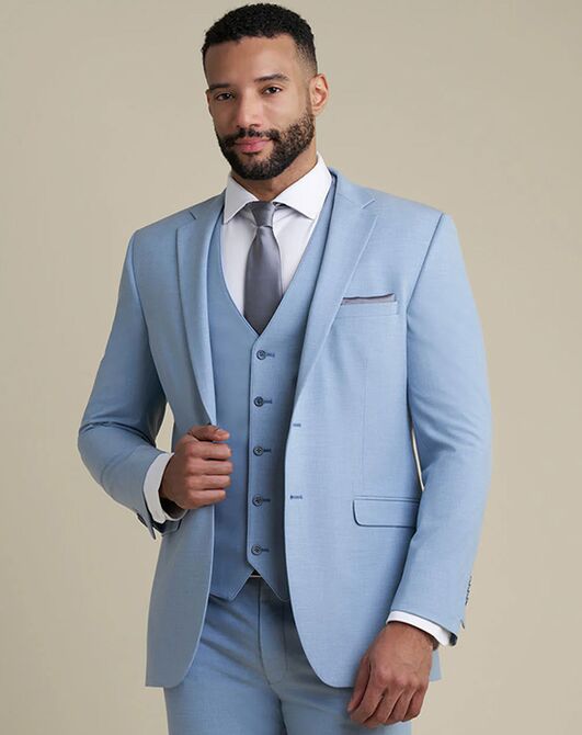 BLACKTIE SAVOY Light Blue Wedding Suit Blue Tuxedo - 3