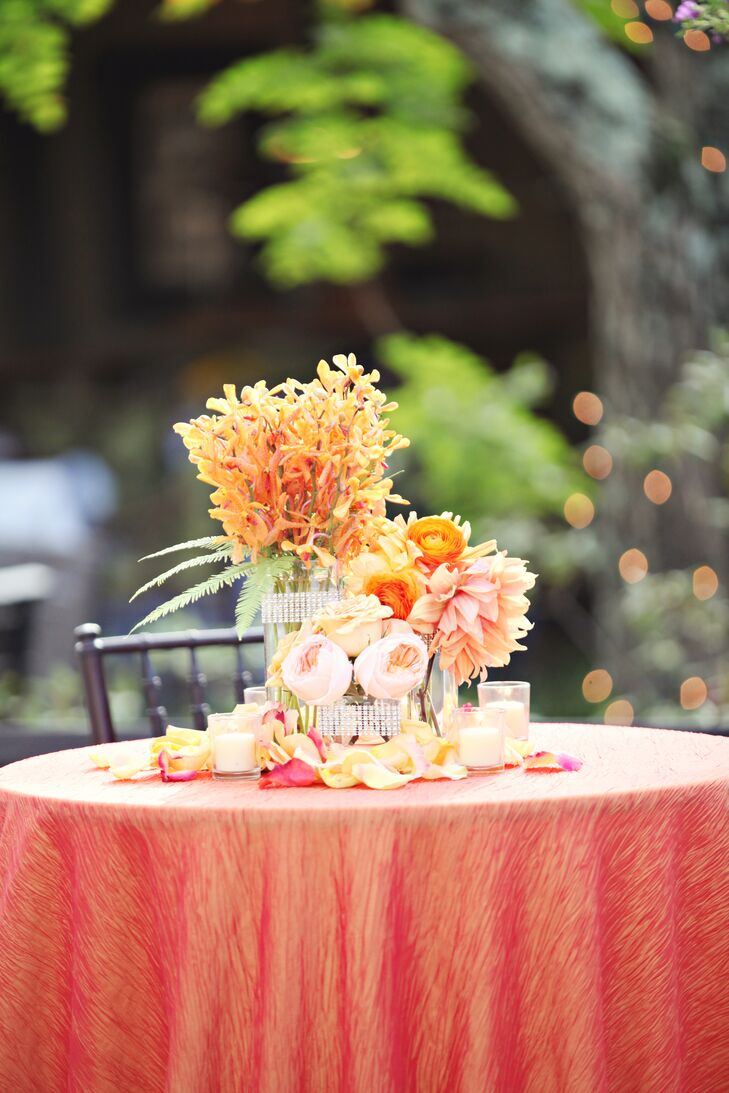 Modern Orange Cylinder Centerpieces