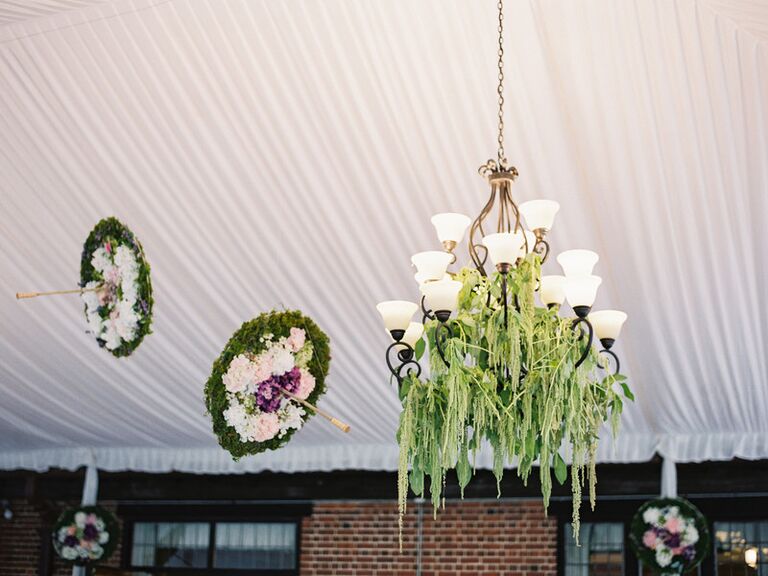 alice in wonderland wedding ideas hanging greenery