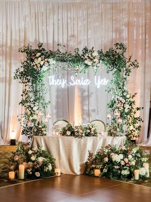Sweetheart Table With Custom Neon Sign