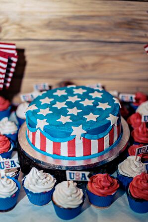 American Flag-Inspired Patriotic Groom's Cake