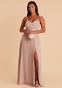 Birdy Grey Doris Dress in Chiffon Taupe V-Neck Bridesmaid Dress - thumbnail - 4