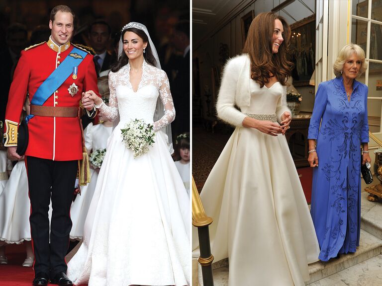 Kate Middleton's royal wedding dress and second reception gown