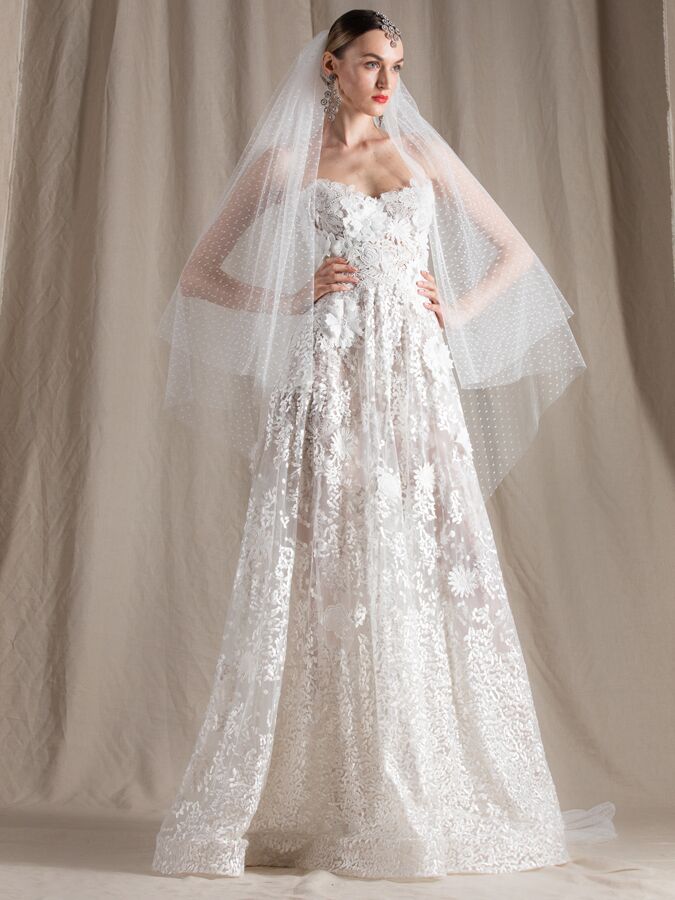 Naeem Khan lace A-line wedding dress