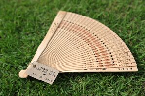 DIY Typewriter Fan Tags for Hot Weather Wedding