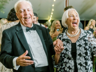older couple dancing at wedding