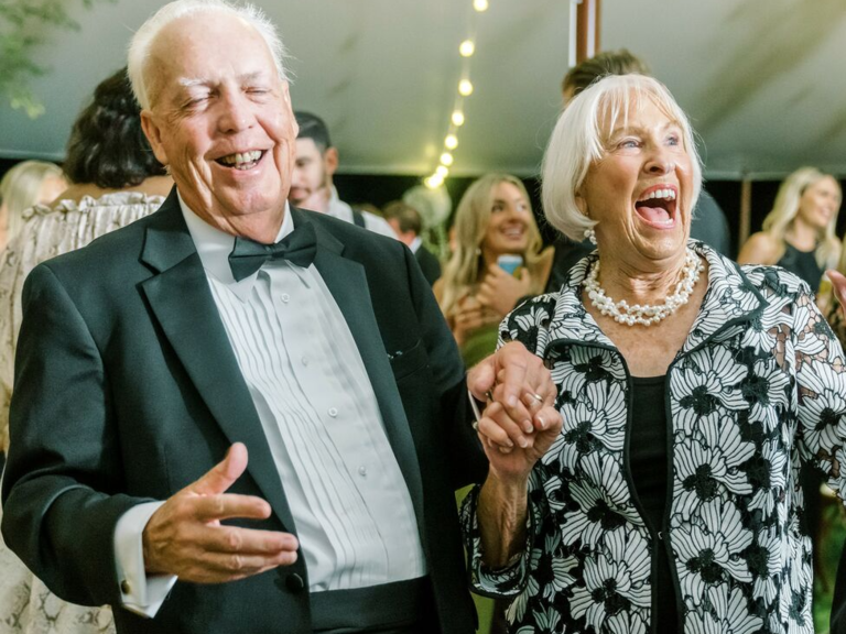 older couple dancing at wedding
