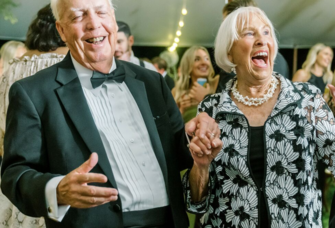 older couple dancing at wedding