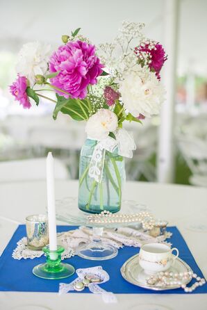Peony Mason Jar Floral Arrangments
