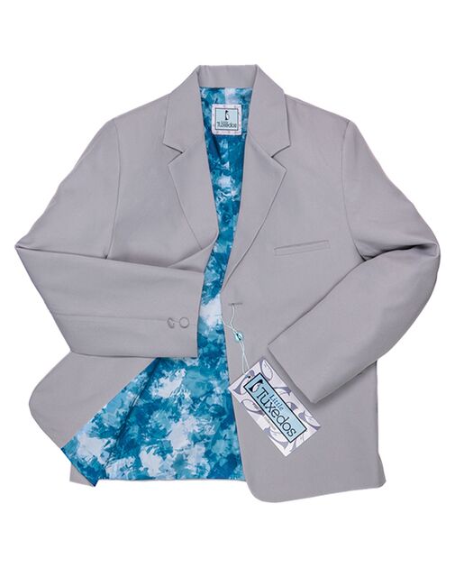 Little Tuxedos "Mason" Kids Light Grey Suit (5-Piece Set) Flower Girl Dress and Ring Bearer Outfit - 4