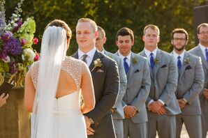 Charcoal Gray Jacket With Boutonniere